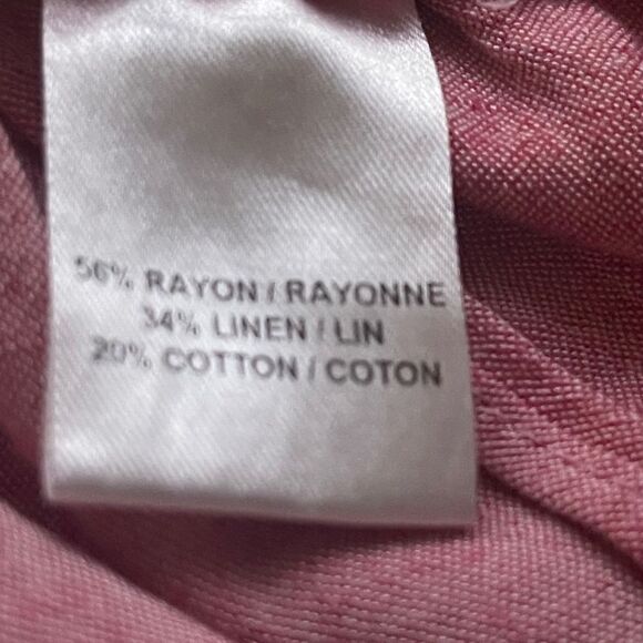 Anthropologie Drew Heathered Pink Linen Blend Harem Pants Sz M - Picture 9 of 10